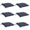 Coussins de chaise lot de 6 bleu marine 40x40x7 cm tissu oxford 