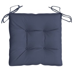 Coussins de chaise lot de 6 bleu marine 40x40x7 cm tissu oxford 