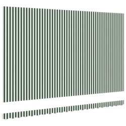 Tissu de Remplacement de Store pour Cadre de 5x3,5 m Vert et Blanc 