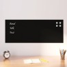 Tableau noir magnétique mural Noir 100x40 cm Verre trempé 