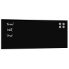 Tableau noir magnétique mural Noir 100x40 cm Verre trempé 