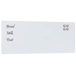 Tableau noir magnétique mural Blanc 100x40 cm Verre trempé 