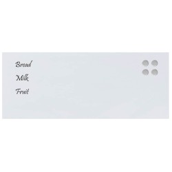 Tableau noir magnétique mural Blanc 100x40 cm Verre trempé 