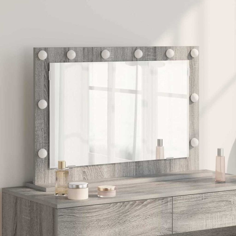Miroir de vanité Gris Sonoma Panneau de particules 80 x 55 x 18 cm 