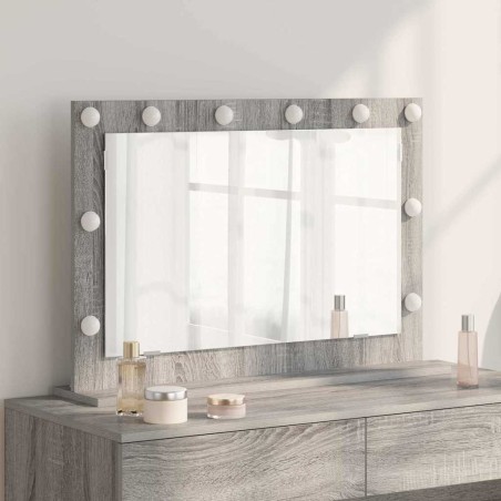 Miroir de vanité Gris Sonoma Panneau de particules 80 x 55 x 18 cm 