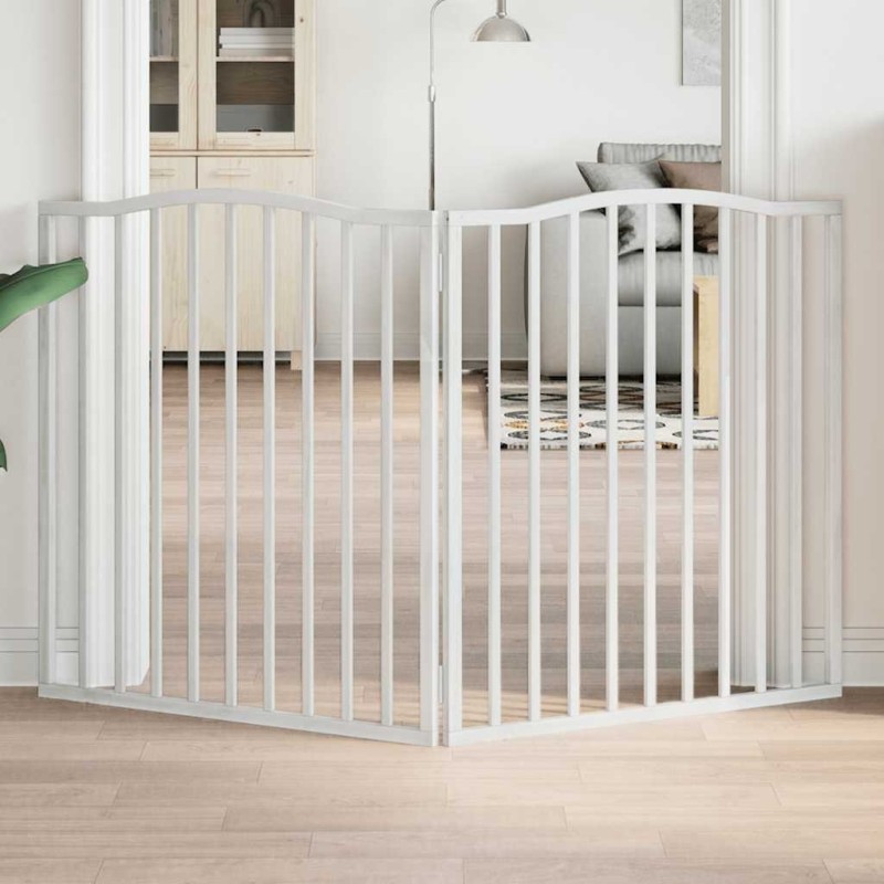 Barrière pour chien pliable 2 panneaux 160 cm bois de peuplier 