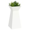 Jardinier sur colonne avec bol blanc, dimensions 35x35x73 cm en acier. 