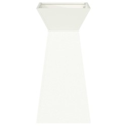Jardinier sur colonne avec bol blanc, dimensions 35x35x73 cm en acier. 