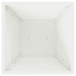Jardinier sur colonne avec bol blanc, dimensions 35x35x73 cm en acier. 