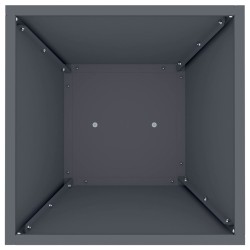 Jardinière sur pilier , bol anthracite 35x35x73 cm en acier. 