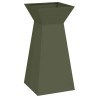 Poteau de jardin avec bol vert olive 35x35x73 cm en acier 