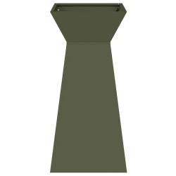 Poteau de jardin avec bol vert olive 35x35x73 cm en acier 