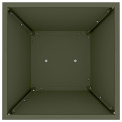 Poteau de jardin avec bol vert olive 35x35x73 cm en acier 