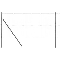 Ensemble de Poteaux de Clôture 13 pcs Gris Ø32mm 150 cm Acier 