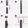 Ensemble de Poteaux de Clôture 13 pcs Gris Ø32mm 150 cm Acier 