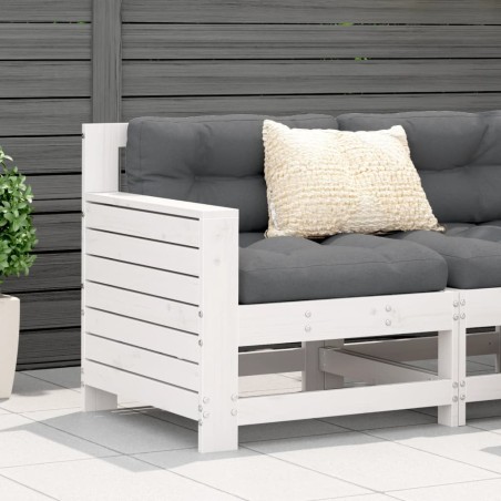 Canapé de jardin accoudoir blanc 69x62x70,5 cm bois pin massif 