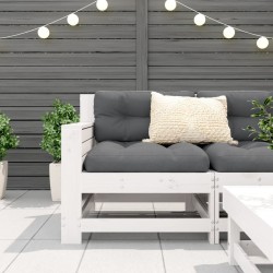 Canapé de jardin accoudoir blanc 69x62x70,5 cm bois pin massif 