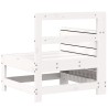 Canapé de jardin accoudoir blanc 69x62x70,5 cm bois pin massif 