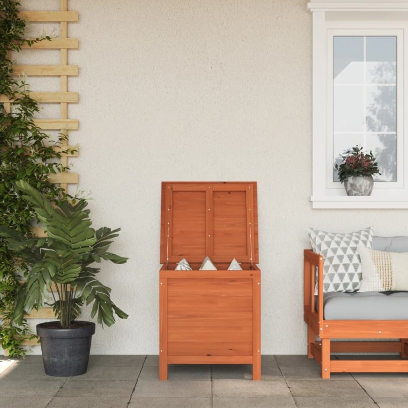 Boîte de rangement jardin marron 50x49x56,5cm bois massif sapin 