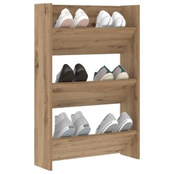 Cabinets à chaussures muraux chêne artisanal 60 x 18 x 60 cm 