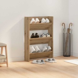 Cabinets à chaussures muraux chêne artisanal 60 x 18 x 60 cm 