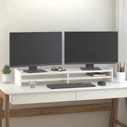 Support de moniteur Blanc 100x27x15 cm Bois de pin solide 
