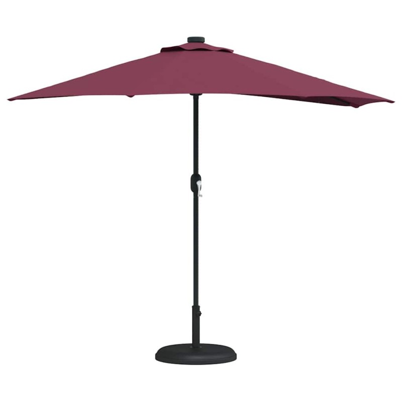 Parasol de jardin Rouge bordeaux 294 x 150 x 224 cm tissu 