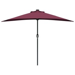 Parasol de jardin Rouge bordeaux 294 x 150 x 224 cm tissu 