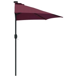 Parasol de jardin Rouge bordeaux 294 x 150 x 224 cm tissu 