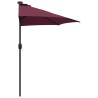 Parasol de jardin Rouge bordeaux 294 x 150 x 224 cm tissu 