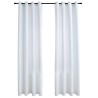 Rideau occultant et anneaux en métal 2pcs Blanc cassé 140x245cm  