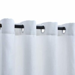 Rideau occultant et anneaux en métal 2pcs Blanc cassé 140x245cm  