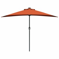 Parasol de jardin Couleur terre cuite 294 x 150 x 224 cm tissu 