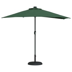 Parasol de jardin demi Vert Moyen Aluminium thermolaqué 