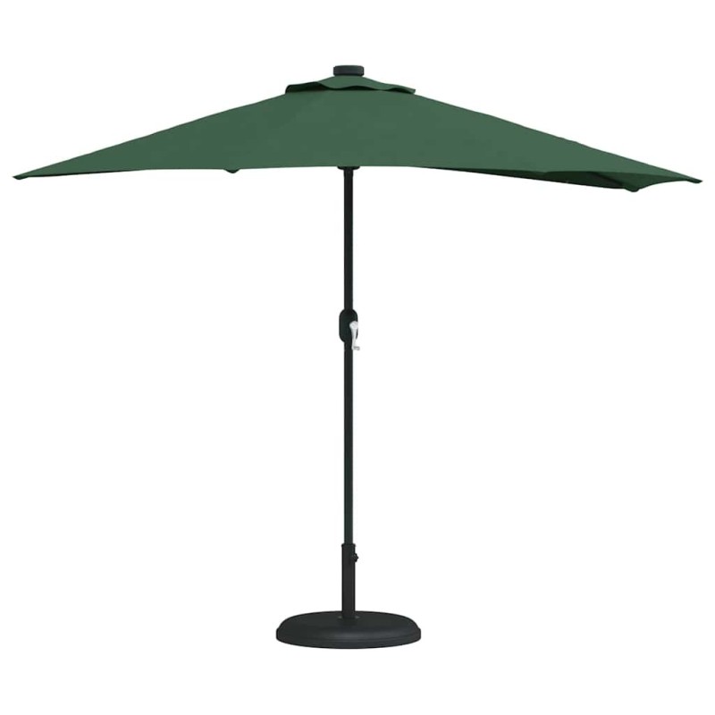 Parasol de jardin demi Vert Moyen Aluminium thermolaqué 