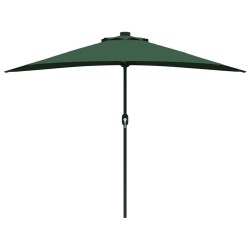 Parasol de jardin demi Vert Moyen Aluminium thermolaqué 