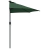 Parasol de jardin demi Vert Moyen Aluminium thermolaqué 