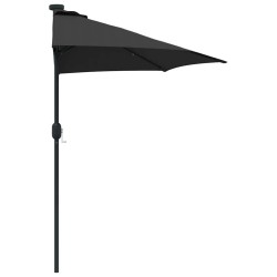 Parasol de jardin Noir 294 x 150 x 224 cm tissu 