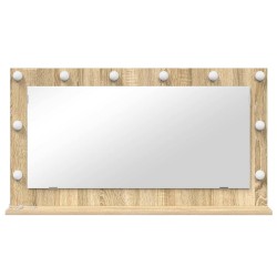 Miroir de maquillage Chêne Sonoma MDF, Verre 100 x 55 x 18 cm 