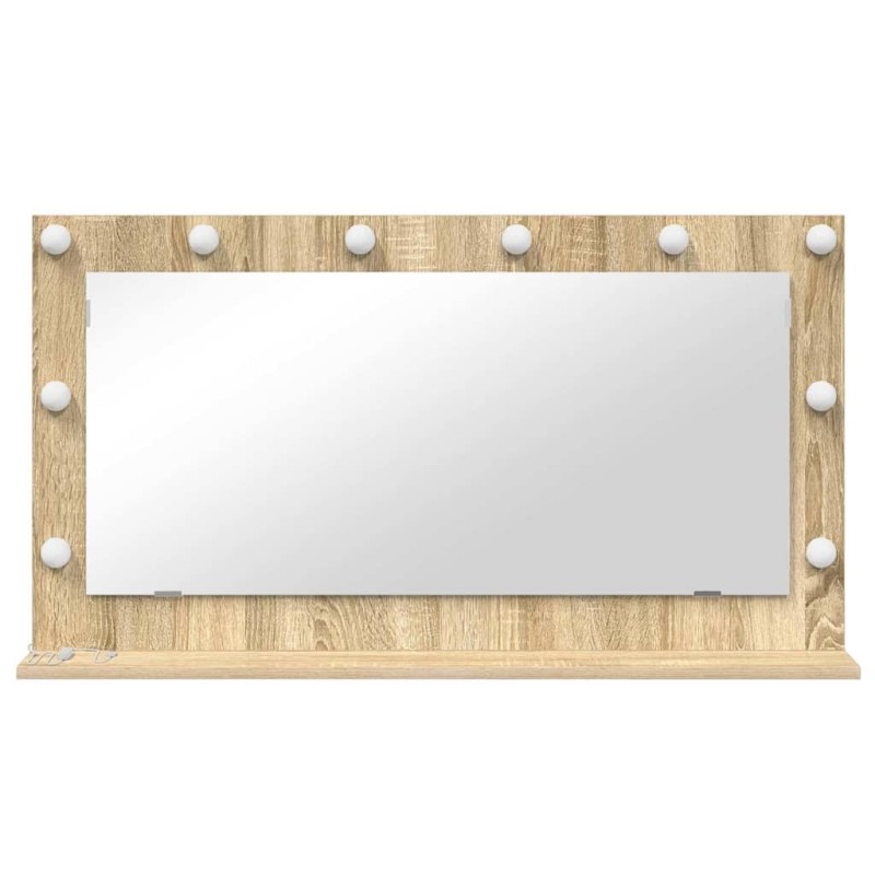 Miroir de maquillage Chêne Sonoma MDF, Verre 100 x 55 x 18 cm 