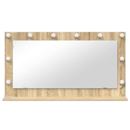 Miroir de maquillage Chêne Sonoma MDF, Verre 100 x 55 x 18 cm 