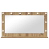 Miroir de vanité Chêne fait main Bois et verre 100 x 55 cm 