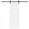 Porte Coulissante avec Quincaillerie Set Blanc 73,5x198,5 cm Bois Massif Pin 