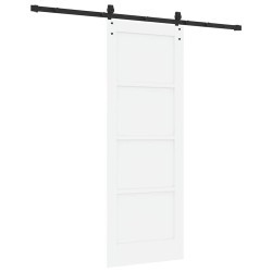 Porte Coulissante avec Quincaillerie Set Blanc 73,5x198,5 cm Bois Massif Pin 