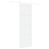 Porte coulissante avec quincaillerie blanche 78x232 cm en bois massif de pin 