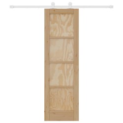 Porte coulissante avec ensemble de quincaillerie 61x198,5 cm en bois massif de pin 