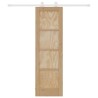 Porte coulissante avec ensemble de quincaillerie 61x198,5 cm en bois massif de pin 
