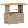 Ensemble de Salle à Manger de Jardin 3 Pièces avec Coussins Beige Rattan Synthétique Acacia 
