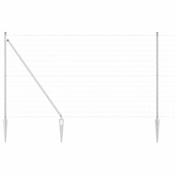 Clôture Euro avec 7 poteaux pointus 1,6 x 10 m en acier galvanisé 