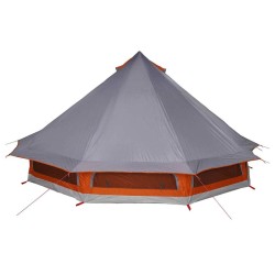 Tente de Famille Tipi en Gris et Orange pour 10 Personnes - Imperméable 